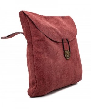 Medieval Renaissance Suede Jewelry Belt Pouch LARP Costume Waist Bag - Burgundy - CX190Z357OC $14.18 Favors