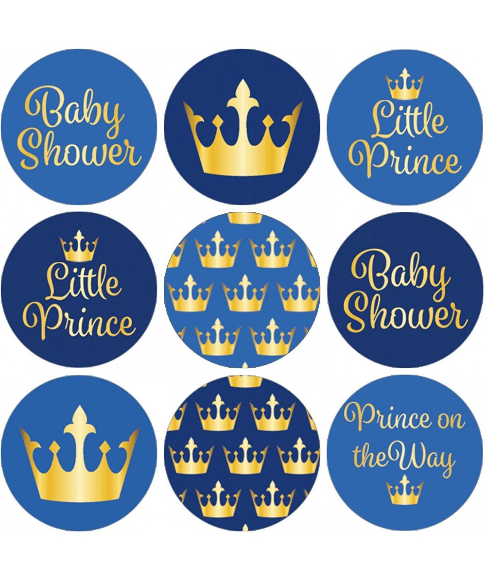 Little Prince Royal Baby Shower Favor Stickers - 180 Count - C012NRKJSGX $8.54 Favors