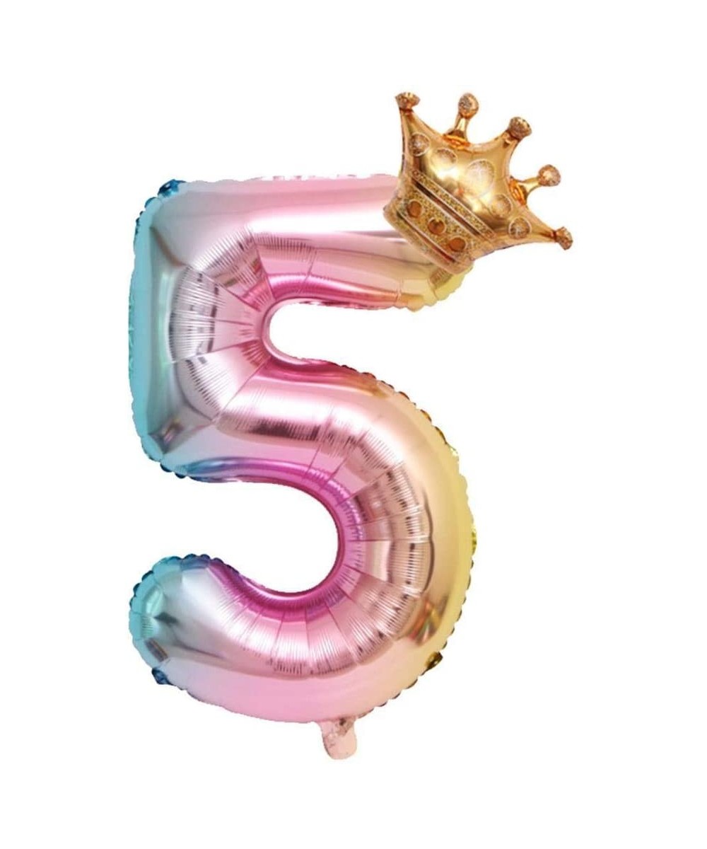 Number 5 Balloon-Children's Birthday Party Decorative Balloons- Digital Crown Aluminum Balloons (5) - 5 - CY18X0DSTGN $8.17 B...