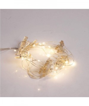 20 LED Photo Hanging Clips Strip Light Clip Photo Holders Battery Powered Home Party Decoration (Gold) - Gold - CL18R9LTCY3 $...
