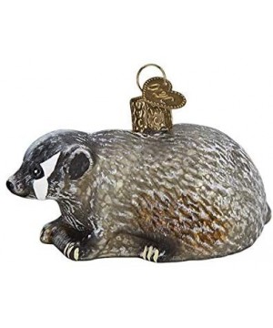 Glass Blown Ornament with S-Hook and Gift Box- Vintage Forest Collection (Vintage Badger- 51009) - Vintage Badger- 51009 - CT...