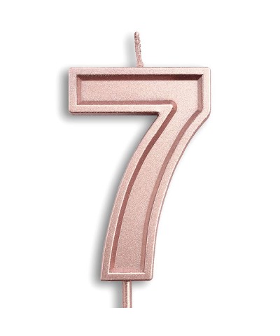3.93" Large Rose Gold Birthday Candle Number 7 Cake Candle Topper for Kid's/Adult's Birthday Party - Rose Gold Number 7 - C01...