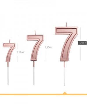 3.93" Large Rose Gold Birthday Candle Number 7 Cake Candle Topper for Kid's/Adult's Birthday Party - Rose Gold Number 7 - C01...