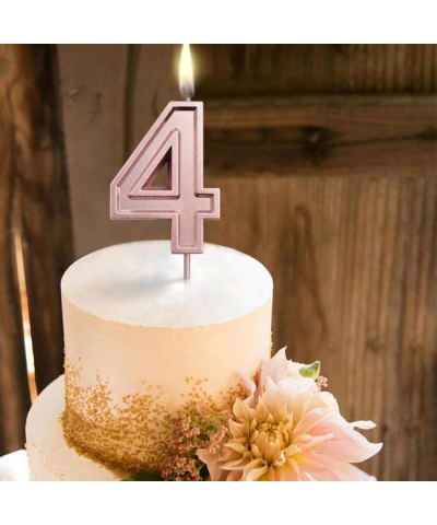 3.93" Large Rose Gold Birthday Candle Number 7 Cake Candle Topper for Kid's/Adult's Birthday Party - Rose Gold Number 7 - C01...