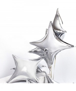 24" Star Shape Foil Mylar Balloon Silver Quadrangle Balloon - 24pcs Four Angle Star Balloons for Birthday Party & Wedding Dec...