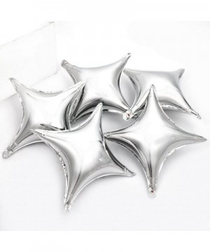 24" Star Shape Foil Mylar Balloon Silver Quadrangle Balloon - 24pcs Four Angle Star Balloons for Birthday Party & Wedding Dec...