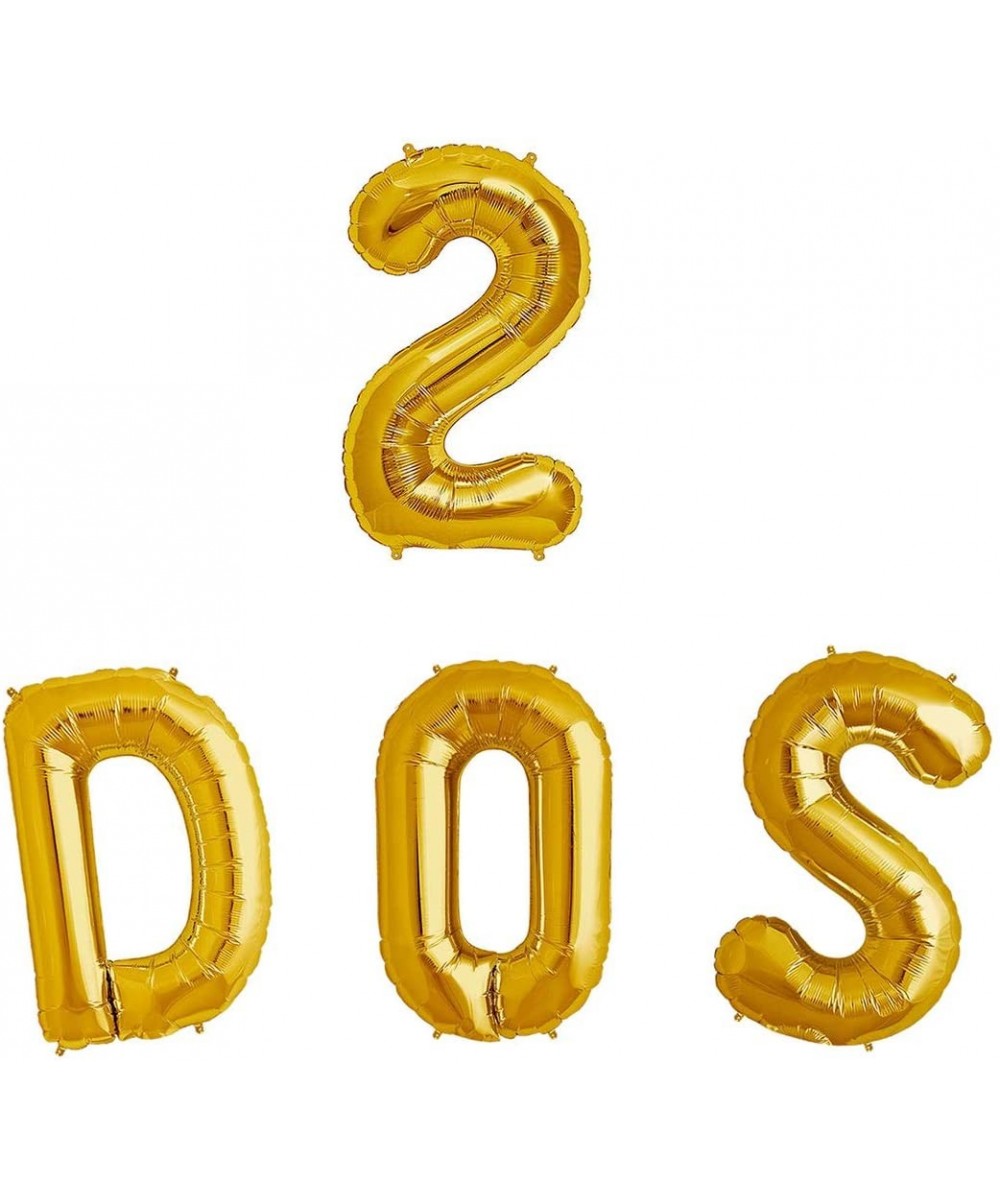 32" DOS Balloons with Number 2 - 2nd Birthday Fiesta Decorations - Fiesta Two Year Birthday Party Supplies - Fiesta Taco TWOs...