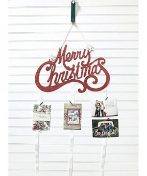 Merry Christmas Card Holder - Merry Christmas (Red Glitter) - CB18KADYWX8 $13.32 Stockings & Holders