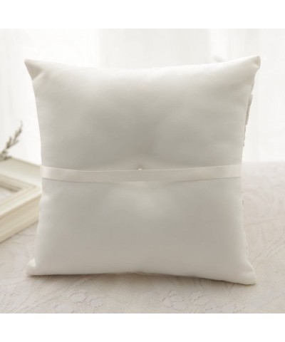 Wedding Ring Pillow 8.2" x 8.2" - Ivory - C3182WZINL4 $8.89 Ceremony Supplies