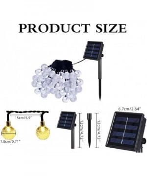 2 Pack Solar String Light Outdoor 31FT 50 LED Globe Solar Powered String Lights Waterproof 8 Modes Solar Patio Lights for Gar...