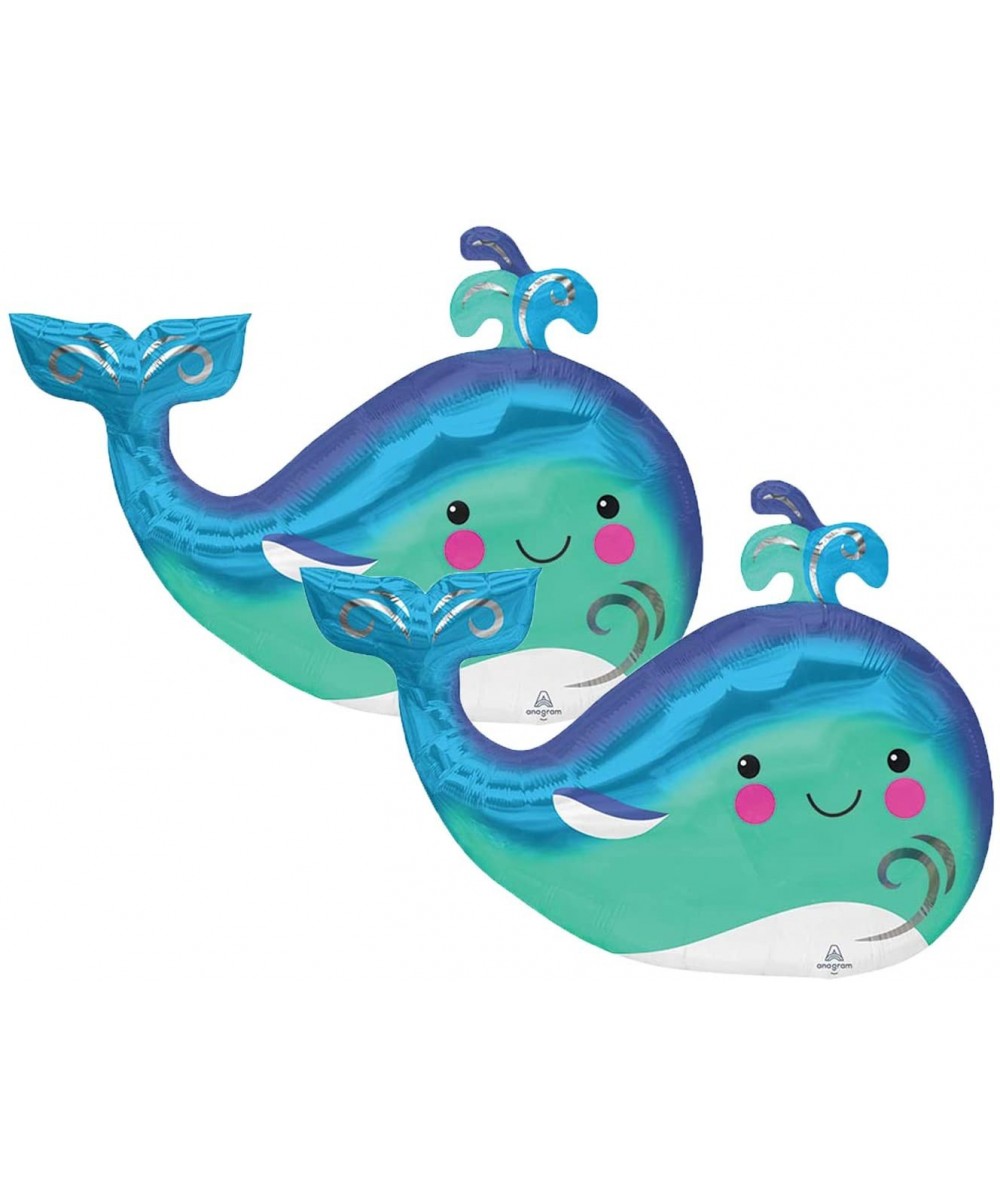 Set of 2 Adorable Happy Blue Whale 34" Foil Balloons - CM19CU9A5NU $10.18 Balloons