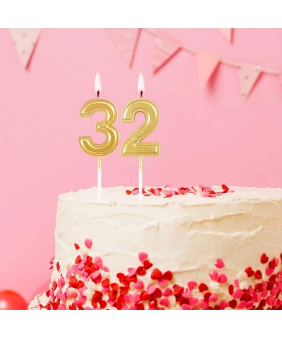 Birthday Cake Candle Number 3- Golden Glitter Numeral Topper Decoration for Wedding Anniversary- Kids and Adults Party Celebr...