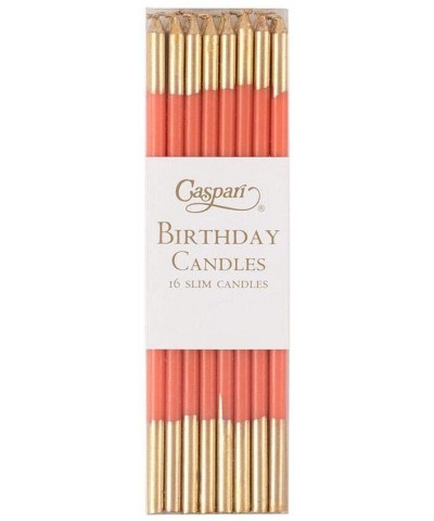 Slim Birthday Candles in Orange with Gold Tips- 32 Candles Included - Orange - CY18WG955AC $11.01 Birthday Candles