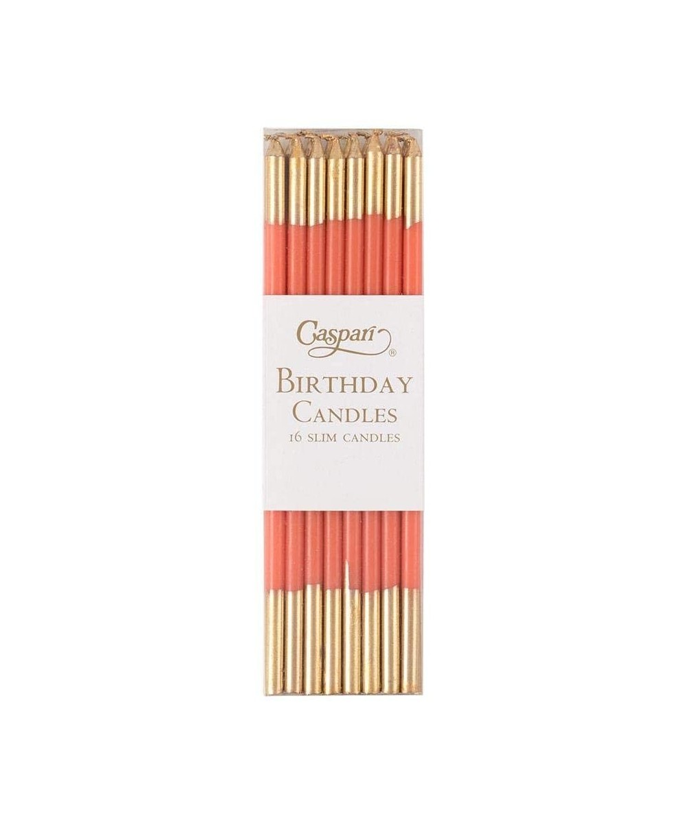 Slim Birthday Candles in Orange with Gold Tips- 32 Candles Included - Orange - CY18WG955AC $11.01 Birthday Candles