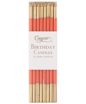 Slim Birthday Candles in Orange with Gold Tips- 32 Candles Included - Orange - CY18WG955AC $11.01 Birthday Candles