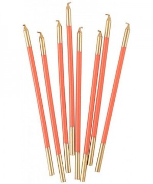 Slim Birthday Candles in Orange with Gold Tips- 32 Candles Included - Orange - CY18WG955AC $11.01 Birthday Candles