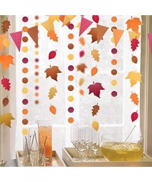 39Ft Autumn Long Maple Leafs Garland Paper Leaves Backdrop for Thanksgiving Day Fall Theme Party Supplies Home Fireplace Wall...