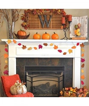 39Ft Autumn Long Maple Leafs Garland Paper Leaves Backdrop for Thanksgiving Day Fall Theme Party Supplies Home Fireplace Wall...