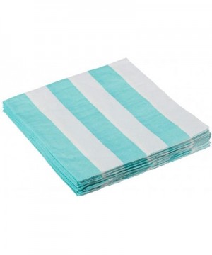 Medium Lunch Napkins - 6 1/2 x 6 1/2 - Aqua Blue Stripe - 16/Pack - Aqua - C61955OLHE3 $5.93 Tableware