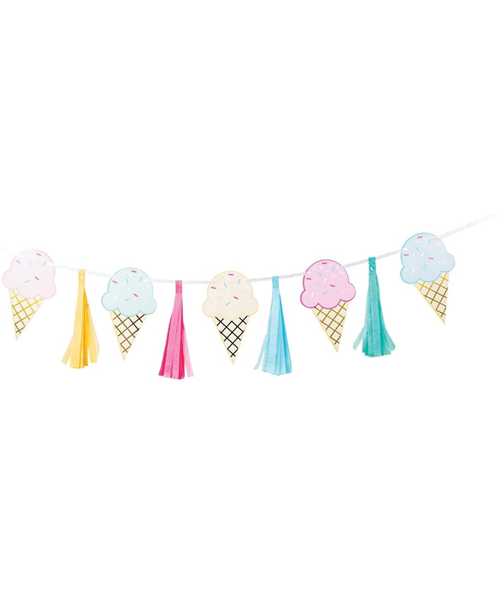 346416 Ice Cream Party Tassel Banner- 1 ct- Multi-color- Banner measures 8" x 56 - CO195CL70M4 $8.18 Banners & Garlands