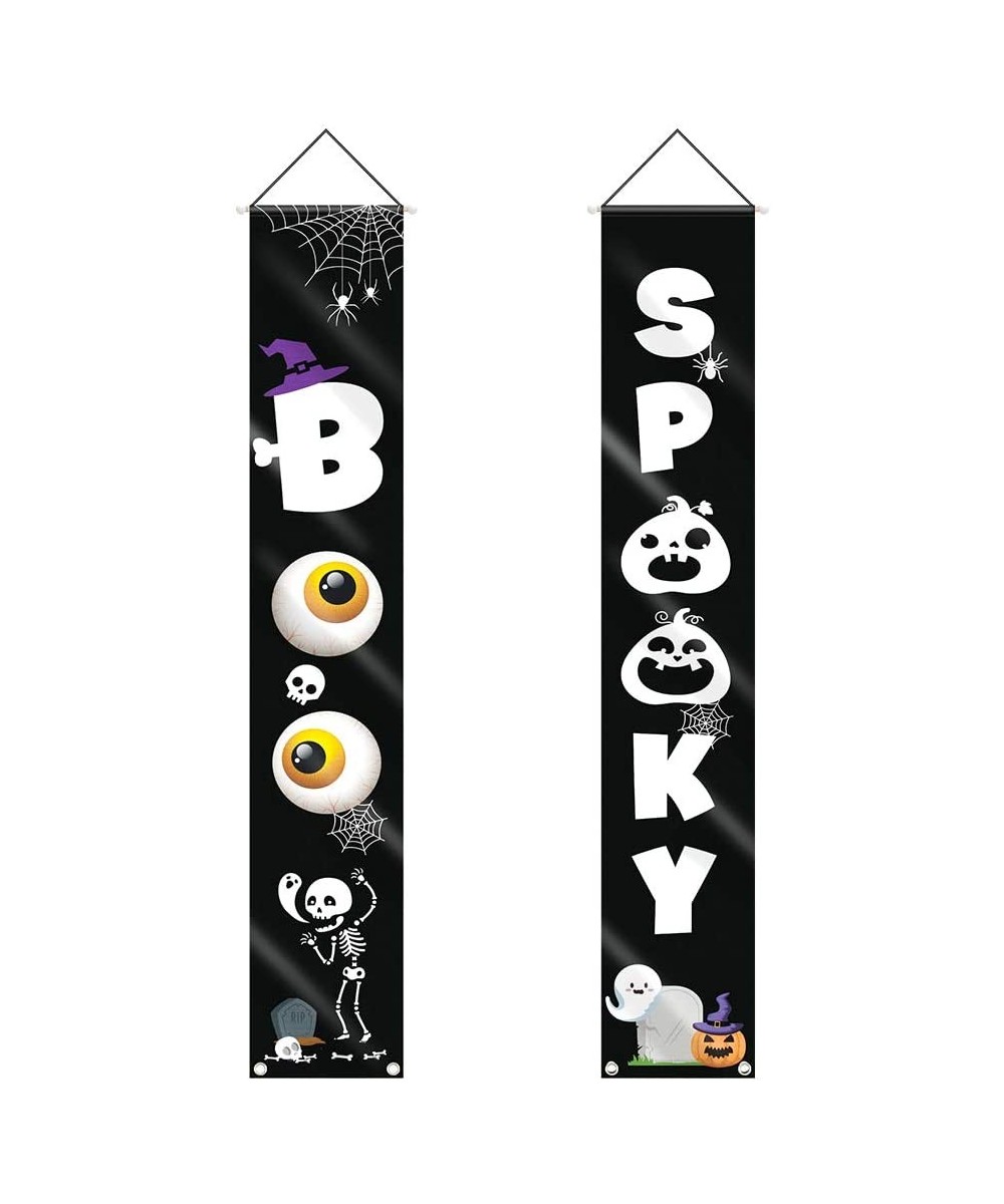 Halloween Banner- Halloween Decorations Outdoor Indoor Spooky and Boo Halloween Hanging Sign for Front Door or Indoor Home De...