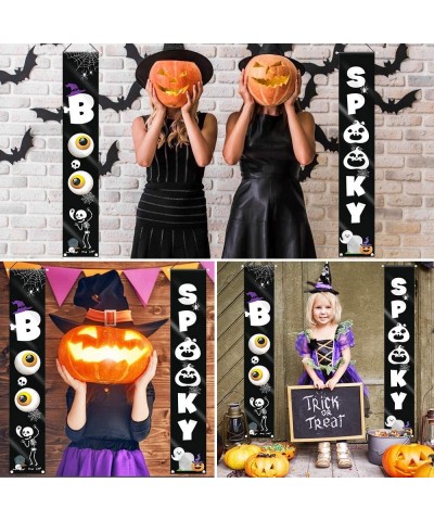 Halloween Banner- Halloween Decorations Outdoor Indoor Spooky and Boo Halloween Hanging Sign for Front Door or Indoor Home De...