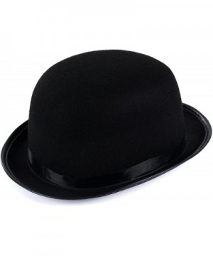 Derby Hats - 2 Pack - Black and White Bombin Hats - Bowler Hats - Roaring 20s Hats - C118E8IUMX5 $6.75 Hats