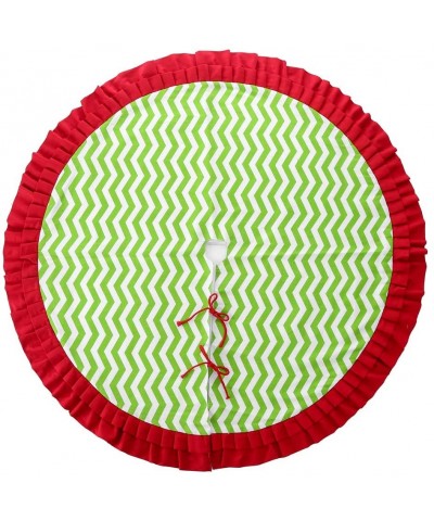 Christmas Tree Skirt 48 Inch Xmas Ornaments Holiday Christmas Decorations (Chevron Green) - Chevron Green - C218KN778ST $21.5...