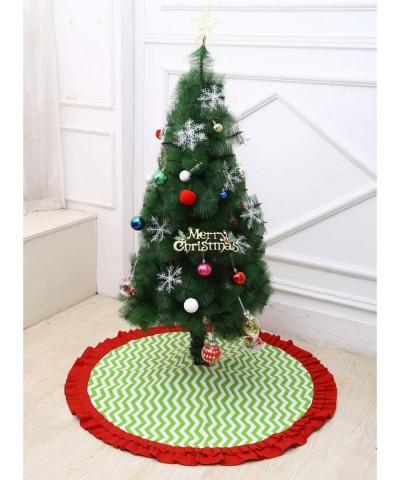 Christmas Tree Skirt 48 Inch Xmas Ornaments Holiday Christmas Decorations (Chevron Green) - Chevron Green - C218KN778ST $21.5...