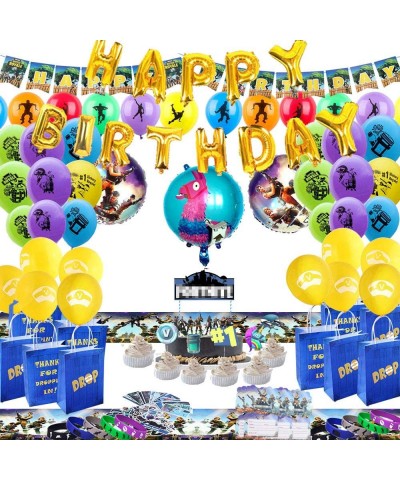 Birthday Party Supplies for Game Fans- 162 pcs Video Game Party Supplies - Table Cover - Drop Bags - Invitations - Cake Decor...