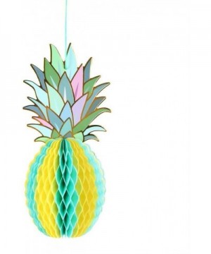 Multicolored Paper Honeycomb Pineapple Table Centerpiece Pompom Fan kit Hanging Decoration Decor for Summer Hawaiian laua Tik...