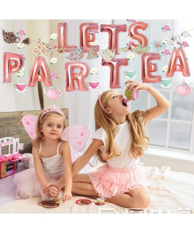 Tea Party Decorations - LET'S PAR TEA Aluminum Foil Balloons/Teapots Teacups Tea Party Banner/Floral Tea Party Hanging Decora...