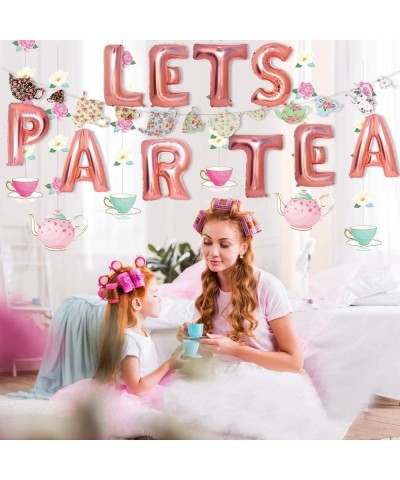 Tea Party Decorations - LET'S PAR TEA Aluminum Foil Balloons/Teapots Teacups Tea Party Banner/Floral Tea Party Hanging Decora...