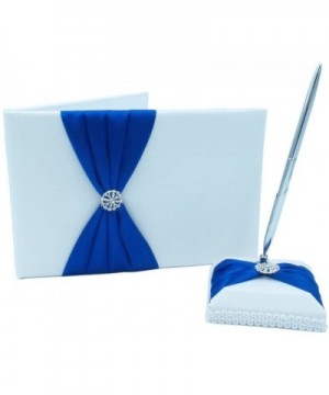 Wedding Guest Book + Pen Stand + Sign Pen Rhinestone Party Favor-Royal Blue - Royal Blue - CS187EAXAHH $24.03 Guestbooks