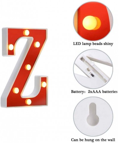 LED Marquee Letter Lights 26 Alphabet Light Up Red Letters Sign Battery Powered Perfect for Night Light Wedding Birthday Part...