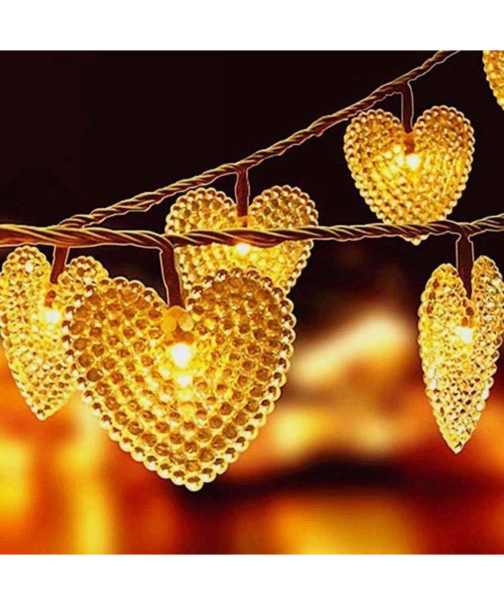 Solar Heart String Light- Waterproof Outdoor Heart-Shaped Fairy Lights 30LED 19.7ft Love Heart Shape Garden Lights for Party ...