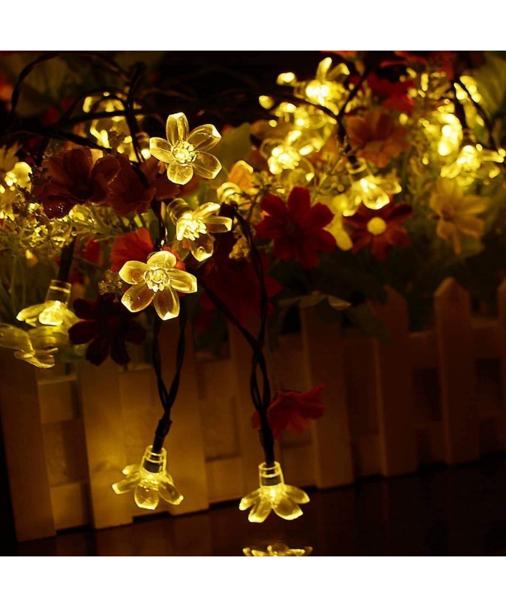 Solar Outdoor Christmas String Lights 21ft 50 LED Fairy Flower Blossom Decorative Light for Indoor Garden Patio Party Xmas Tr...