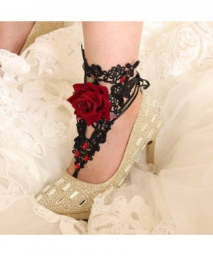 Handmade Vintage Rose Lace Lace Anklet Matching Jewelry Gift-red-One Size - CC18LGNML6L $22.38 Swags