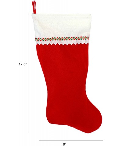 Embroidered Initial Christmas Stocking- Red and White Felt- Initial N - Red and White Script- Red Script Embroidery - CA1867C...