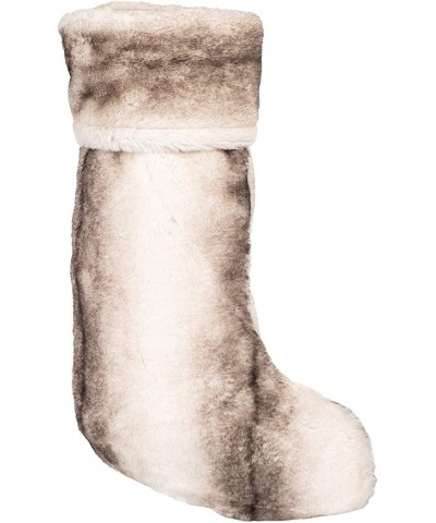 Luxe Fuzzy Grey 7 x 18 Inch Faux Fur Decorative Stocking - C912MX3IHCC $19.64 Stockings & Holders