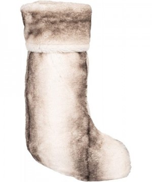 Luxe Fuzzy Grey 7 x 18 Inch Faux Fur Decorative Stocking - C912MX3IHCC $19.64 Stockings & Holders