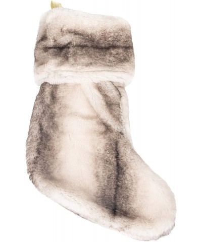 Luxe Fuzzy Grey 7 x 18 Inch Faux Fur Decorative Stocking - C912MX3IHCC $19.64 Stockings & Holders