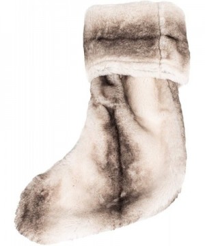 Luxe Fuzzy Grey 7 x 18 Inch Faux Fur Decorative Stocking - C912MX3IHCC $19.64 Stockings & Holders