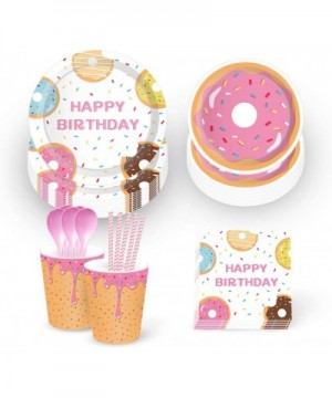 Donut Party Supplies-Donut Grow Up Party Supplies-Serves 16-Includes Donut Paper Plates-Cups-Napkins and Straw for Donut Part...