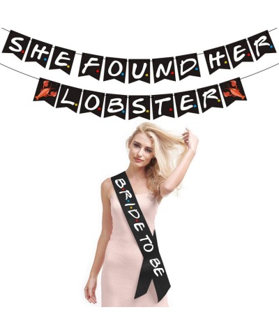 Black She Found Her Lobster Banners Sash- Friends Bachelorette Party Decoration Kit For Friends Themed Bridal Shower Hen Wedd...