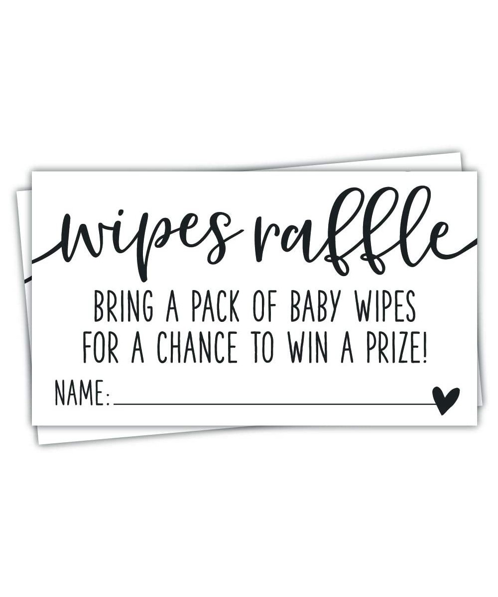 50 Wipes Raffle Ticket Cards - Baby Shower Game - Modern Script Design - CF18WURGTTT $5.91 Invitations