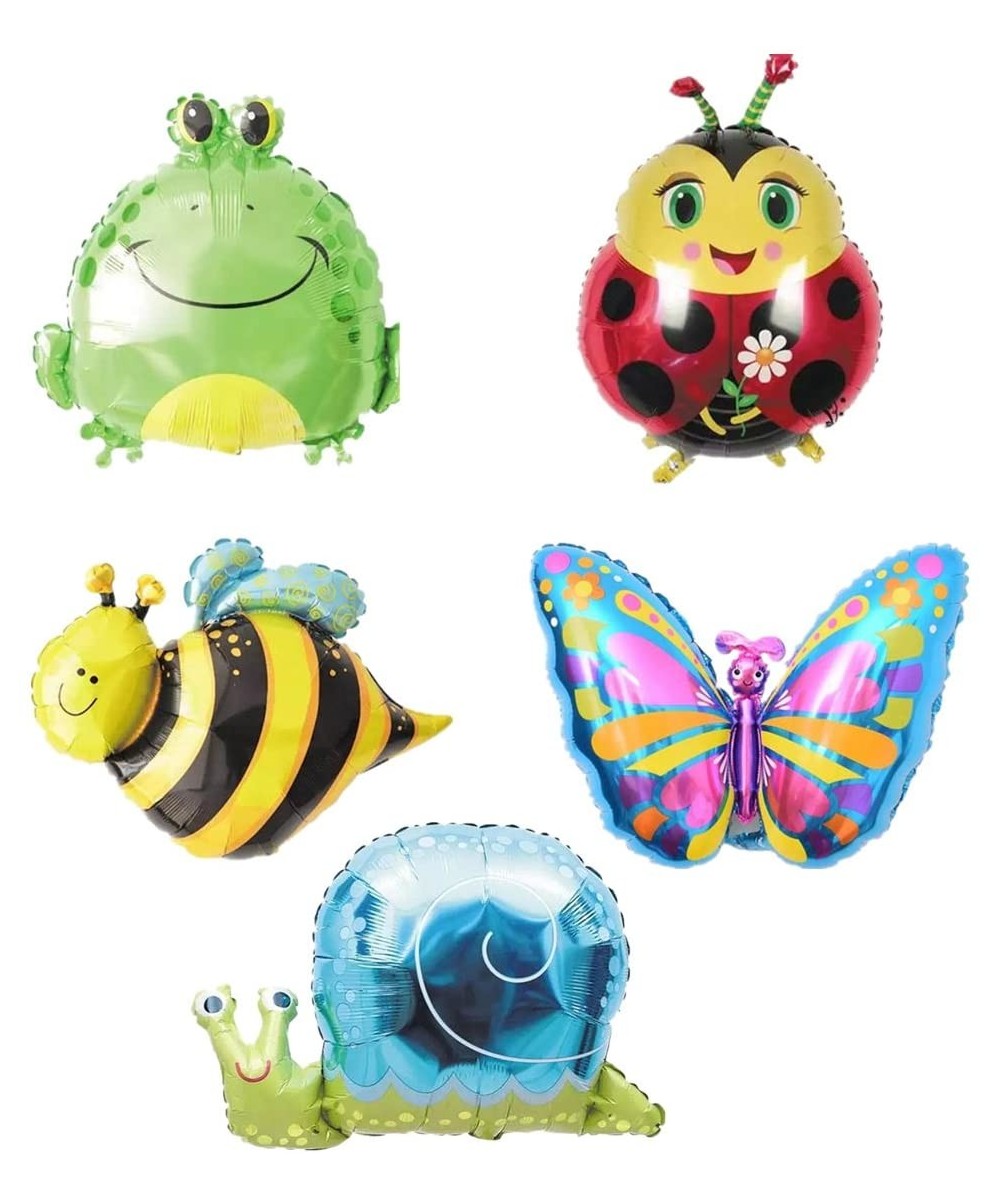 Butterfly Snail Frog Ladybird Bee Foil Balloons Zoo Festival Party Supplies-18"X5pc - CJ12MMBAV31 $5.31 Balloons