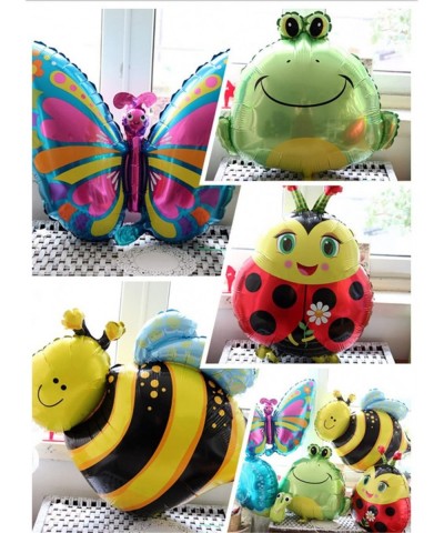 Butterfly Snail Frog Ladybird Bee Foil Balloons Zoo Festival Party Supplies-18"X5pc - CJ12MMBAV31 $5.31 Balloons