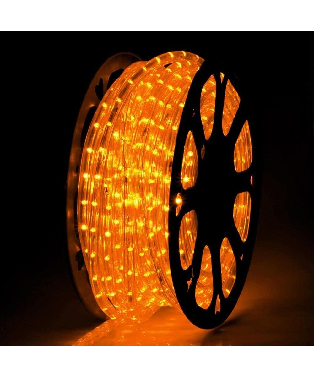 Upgraded 50 FT Yellow 2 Wire LED Rope Light Christmas Halloween Home Holiday Valentines Party Disco Restaurant Cafe Decor - Y...