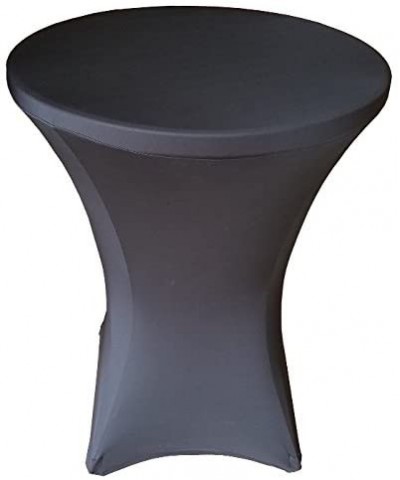 32 Round x 43" Tall Spandex Fitted Table Cover for Folding Bar Height Tables (Black) - Black - C9189HAG94G $6.87 Tablecovers